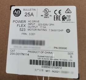 25a-d017n114 Ab Powerflex 523 7.5kw 10hp Ac Drive 25ad017n114 Us
