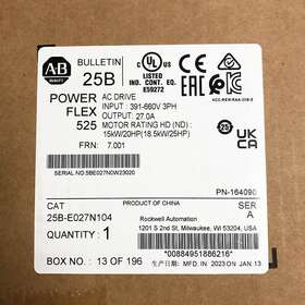 25b-e027n104 Allen-bradley Powerflex 525 18.5kw 25hp 660v 3ph 27a Ac Drive 25be027n104