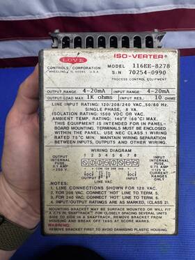 116ee-8278 Love Conrols Controls Iso-verter 4-20ma Signal Isolator Repeater 120/208/240v