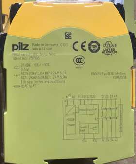 751106 Pilz Pnoz S6 C 24vdc 3n/o 1n/c Safety Relay