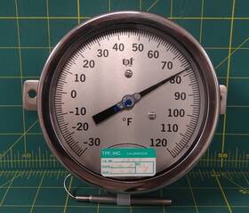 45trm Tpf Thermometer Stainless Steel Housing -30-120 Deg F 5 Inch Diameter
