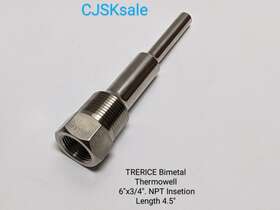 Trerice 6x3/4x4.5 Bimetal Thermowell 6 Inch X3/4 Npt Intersection Length 4.5 New