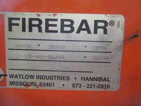 2-18-40-86ma Watlow New Firebar Immersion Heater 480v 3-ph 36kw 4 Inch 150 Psi