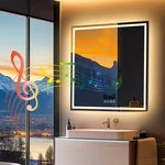 Led Bathroom Mirror 80CM Square Wall Bluetooth Time Temperature Display. Fixed Price $379.86.