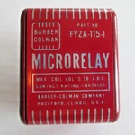 Barber Colman FYZA-115-1 Micro Relay 8-PIN, 50VDC B47. Fixed Price $11.00.