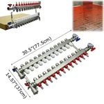 12-BRANCHES Stainless Steel Floor Heating Water Distributor Manifold Set. Fixed Price $355.32.