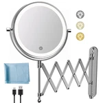 Rechargeable Wall Mounted Makeup Mirror - 8 Inch Double Sided 1X/10X Magnifying. Fixed Price $54.97.