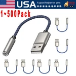 New Usb Type To 3.5MM Aux Female Audio Headphone Jack Cable Adapter Lot. Fixed Price $42.49.