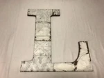 Decorative Salvage Tin Ceiling 16" Patchwork White Metal Vtg Letter 1609-23B. Fixed Price $69.00.