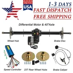 48V MOTOR+1000W-1800W CONTROLLER+40" Differential Axle+brake+rear Hub. Fixed Price $509.85.