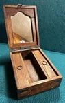 Antique Wood Barber Box With Mirror Vintage Shaving Hand Crafted. Fixed Price $85.00.