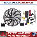 Universal 16'' Slim Fan Push Pull Electric Radiator Cooling 12V 120W Mount Kit. Fixed Price $62.99.